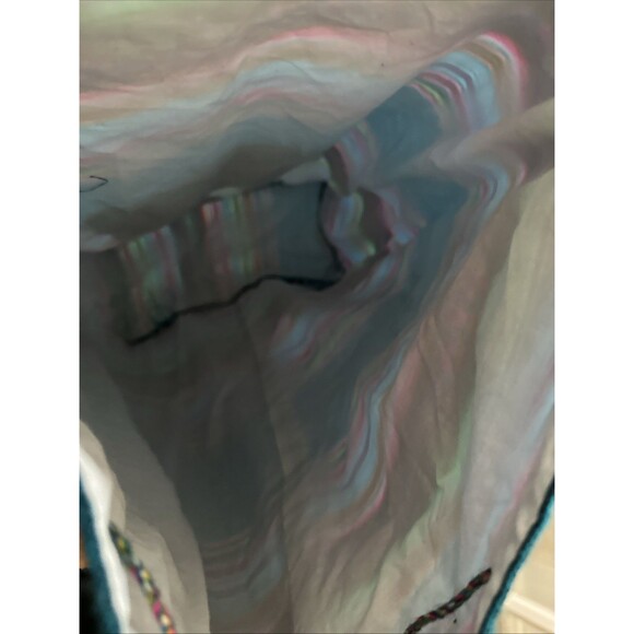 Large Backpack Tribal Striped Lightweight Drawstring Handmade Bag Beach Boho - Picture 9 of 11